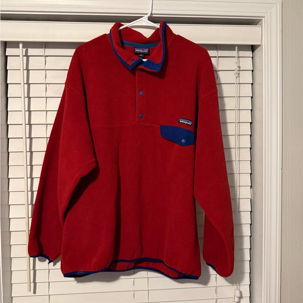 Patagonia Synchilla Red and Blue Pullover